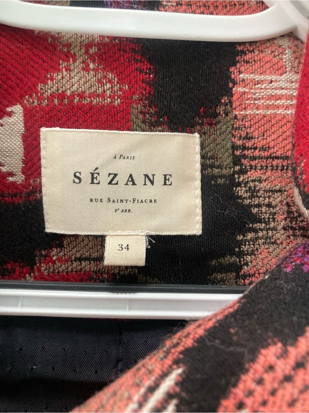 Sezane Leo Coat Jacquard Rose size 34 - Picture 5 of 9
